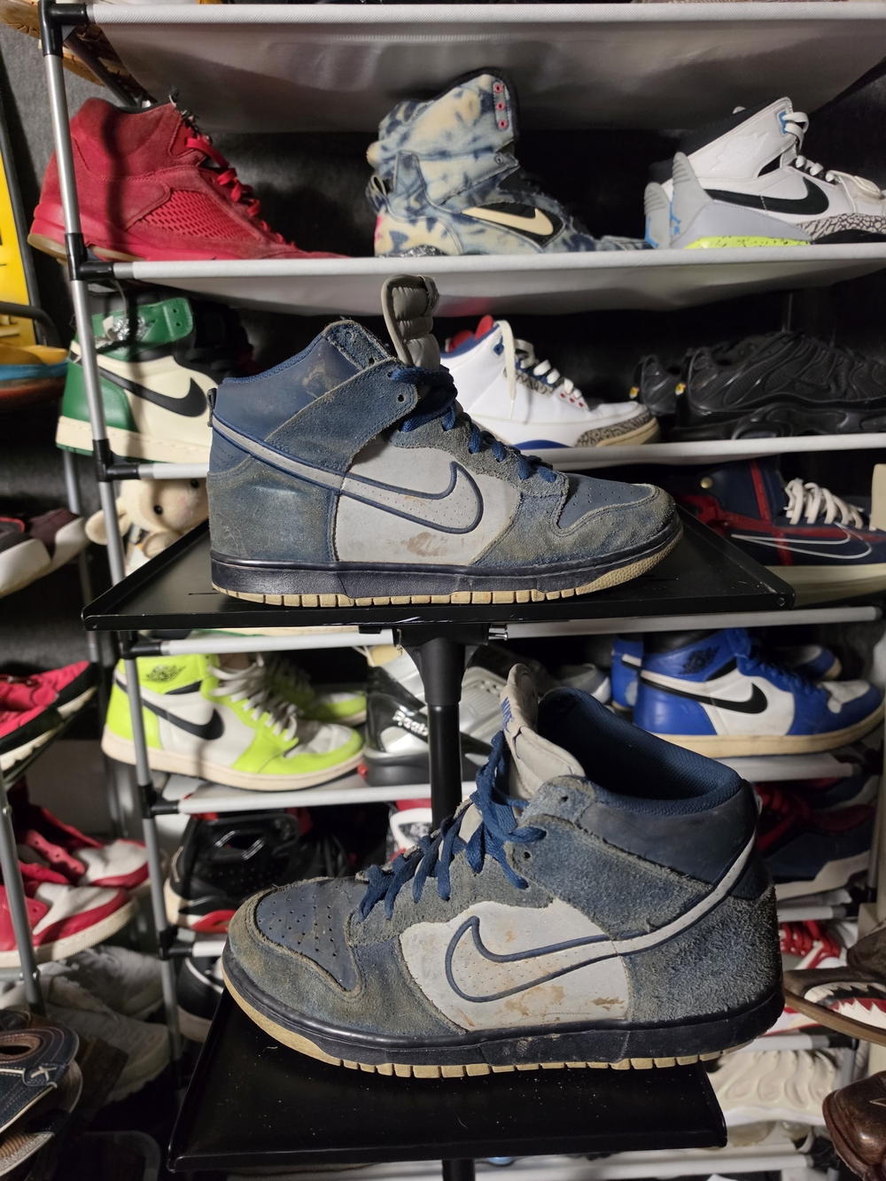 🔥 Nike Vintage Dunk High Brave Blue Reflective White High-Top Size 10 Sneakers